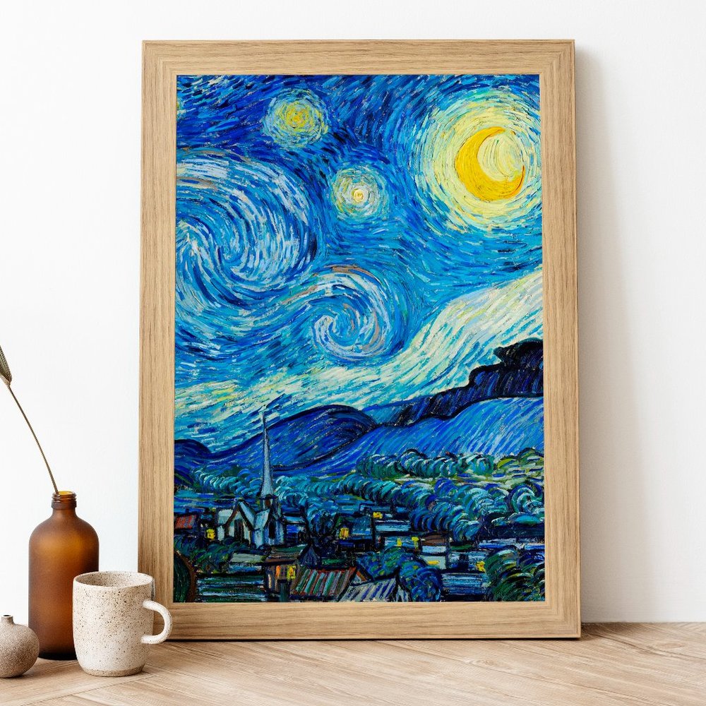 8.5x11" Starry Night Van Gogh art print from oil painting poster wall art decor